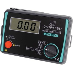 Testeur de résistance de terre numérique Kyoritsu KEW 4105A, 20/200/2000 gammes, tests 2 fils/3 fils, protection IP54 contre la poussière et les gouttes - Product Image 4