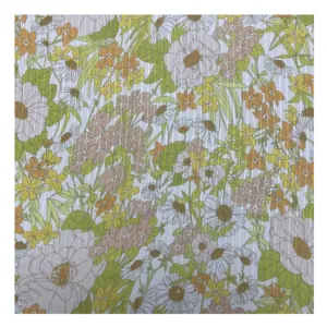 条形提花雪纺面料用于服装印花高品质流行浪漫花园图案雏菊100% 涤纶编织80gsm