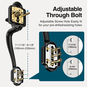 Calzibeno <b>Matte</b> <b>Black</b> Front <b>Door</b> Lock Set Classic <b>Knob</b> With Deadbolt Reversible For Right Left <b>Door</b> Anti Theft Key Operated - Product Image 4