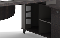 Table de bureau en bois à vente directe, poste de travail ouvert, bureau moderne avec rangement, design de plateau flottant