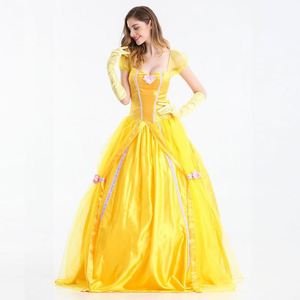 Nueva moda mujer Halloween niñas Cosplay princesa Bale <span class=keywords><strong>La</strong></span> Bella <span class=keywords><strong>y</strong></span> <span class=keywords><strong>La</strong></span> <span class=keywords><strong>Bestia</strong></span> club nocturno <span class=keywords><strong>reina</strong></span> vestido largo disfraces fiesta vestidos - Product Image 4