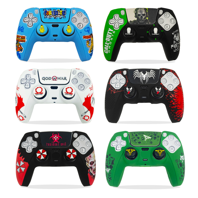 Video Game Full Color Printing Silicone Skin Protective Cover Case for Playstation 5 PS5 Dualsense Game Controller Accessories