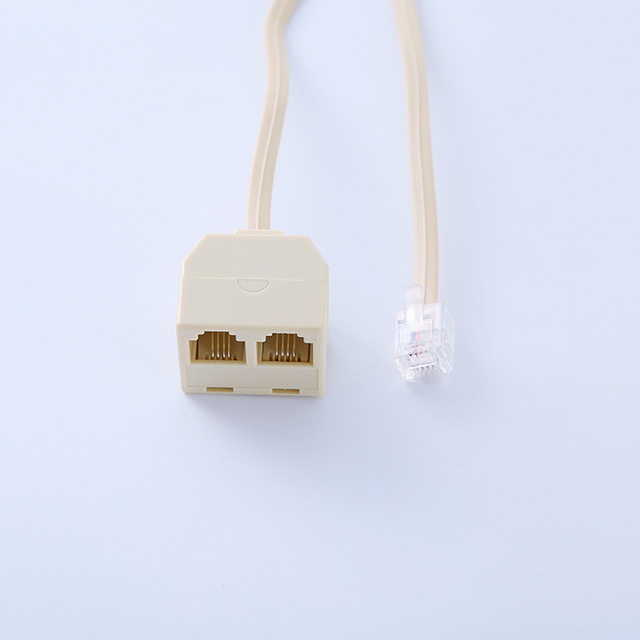 JISJACK Copper Contact Nylon Housing Telephone Splitters RJ11 Converter Cable 4P4C 6P4C 6P6C Line Adapter 1 Male 2 Female IP67