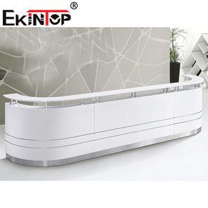 Mostrador de Recepción Zhongqirun, Blanco, Curvo, Moderno, Mostrador de Oficina, Barra de Recepción - Product Image 1
