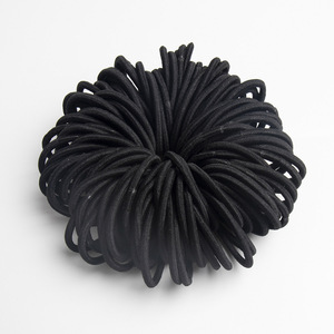 200 Pezzi Elastici per <span class=keywords><strong>Capelli</strong></span> Neri Senza Cuciture Spessi 4mm, Vendita all'Ingrosso, Resistenti Elastici in Gomma per Donne e Uomini, Fermacoda - Product Image 2