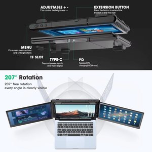 Moniteur portable triple <span class=keywords><strong>P2</strong></span> PRO pour écran d'ordinateur portable 13,3 pouces FHD 1080p IPS, prise en charge Type-C/PD/TF, compatible MacBook M1/M2 - Product Image 3
