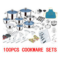 Ensemble d'Ustensiles de Cuisine de Luxe Populaire, 100 Pièces, pour Usage Domestique