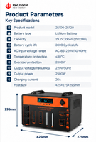 Centrale Électrique Portable OEM 2500W 2900Wh au Lithium Fer Phosphate, Générateur Solaire à Onde Sinusoïdale Pure pour Camping-Car, Voyage, Extérieur et Urgences