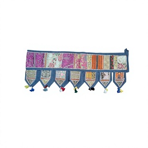 Handmade Patchwork <b>Door</b> Valance Toran Hanging Curtain Embroidered Window Decorative Banner for <b>Spring</b> Gift for Her - Product Image 1