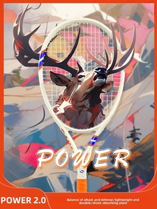 Raquette de tennis professionnelle en fibre de carbone POWER2.0 personnalisée |   Raquette de tennis légère et durable en une seule pièce pour un jeu compétitif - Product Image 2