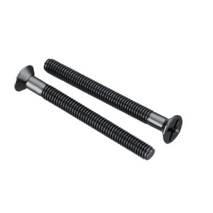 Vis de meuble à tête fraisée Phillips M4 en acier au carbone noir pour tiroir en bois, design minimaliste - Product Image 1