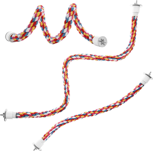 Nouveau design Jouets pour oiseaux multicolores en corde, type corde élastique, accessoires pour calopsites et perroquets - Product Image 4