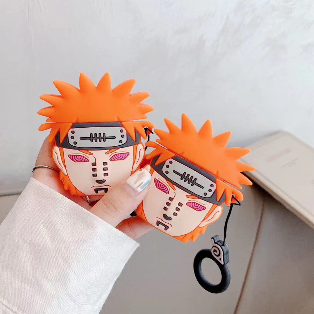 Personaje de anime naruto dolor de forma de los auriculares de silicona caso para los airpods 1/2/pro