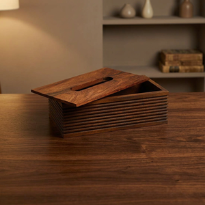 Boîte à mouchoirs en bois artisanale de luxe, porte-mouchoirs en bois massif, distributeur de serviettes rustique naturel, décoration pour la maison, l'hôtel et le restaurant - Product Image 1