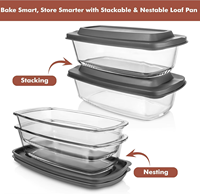 MIXWARES Plat à four en verre et plat de cuisson résistant au four en borosilicate pour casseroles, pain de mie et fromage
