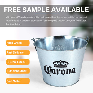 Jyb Grote Capaciteit Logo Gedrukt Ijzeren Emmer Handvat Gegalvaniseerde Metalen Dranken Koeler Emmer Party Ijsemmer - Product Image 3