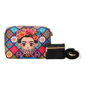 Borsa a Spalla da Donna Fana 21 Cm con Chiusura a Cerniera in Vera Pelle con Stampa Cartoon per Uso Quotidiano in Tutte le Stagioni - Product Image 3