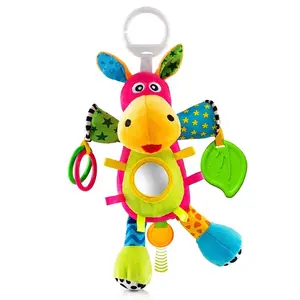 Donkey Infant Development Squeaky Mirror Bpa Free Teether Stroller Carseat Animal Toy Plush Stuffed Gift Baby Crib Arch Toys
