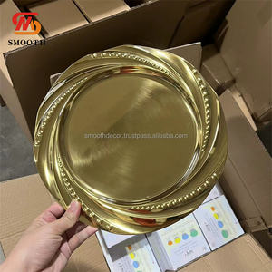 SMOOTH Classic <b>Mirror</b> Polishing Stainless Steel Gold Metal Charger Plate Dish for Wedding and Party Tableware Decorations - Product Image 2