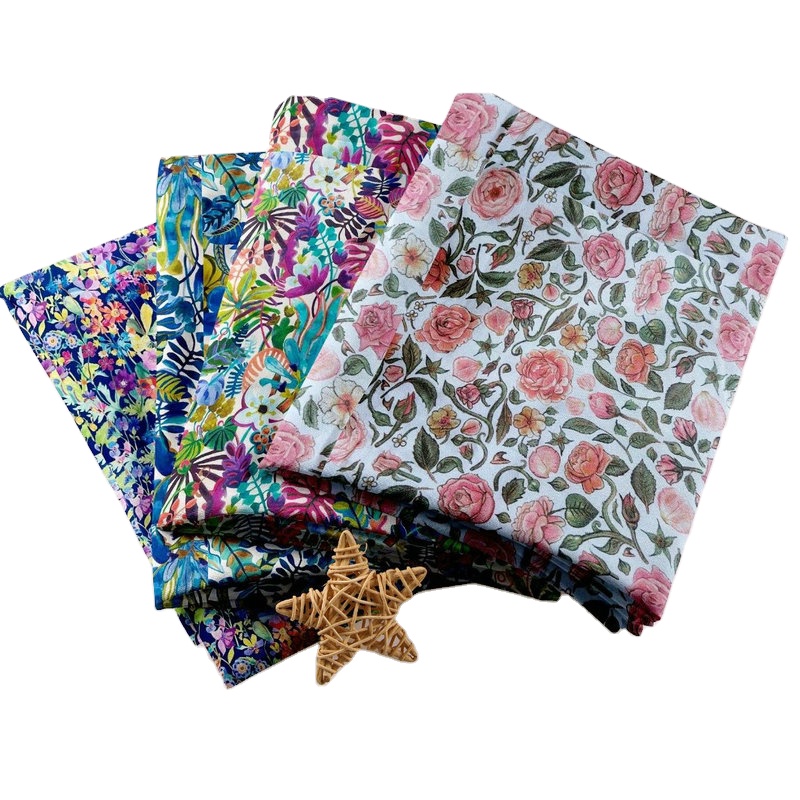 Ткань из 100% хлопка и поплина с цветочным принтом для платьев