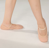 Chaussons de danse en cuir professionnel 141LCO, semelle souple intégrale, pour femmes et filles.
