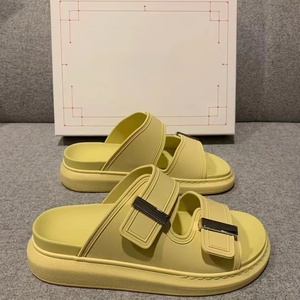 Luxury Original Black mqqueeion Slides With Buckle Strap Open Toe Design Slippers Summer Wholesale - Product Image 2