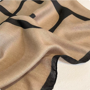 Foulard Quadrato Grande in Cotone con Bordo Nero Vintage, Morbido Accessorio Decorativo per Borse, Viaggi, Fotografia, Regalo, Ufficio, <span class=keywords><strong>Donna</strong></span> - Product Image 6