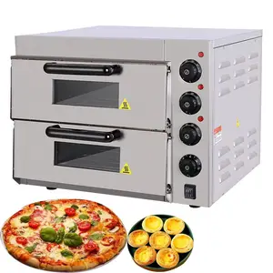 Petit four à pizza professionnel à 2 étages/four à pizza rotatif en pierre/vente de four à pizza électrique commercial