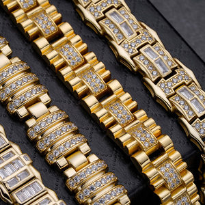 Nuevo diseño <span class=keywords><strong>de</strong></span> <span class=keywords><strong>oro</strong></span> hombres contorno indio mujer latón Baguette cristal <span class=keywords><strong>18</strong></span> quilates chapado en <span class=keywords><strong>oro</strong></span> joyería <span class=keywords><strong>de</strong></span> moda pulseras brazaletes mujeres - Product Image 5
