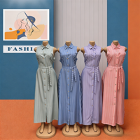 Robe d'été sans manches à col montant, rayée africaine, pour le bureau, tenue décontractée et habillée pour femme grande taille, idéale pour le quotidien