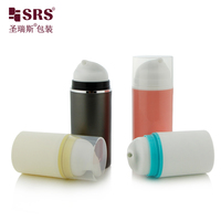 Flacon pompe sans air en PP pour emballage cosmétique, contenant de lotion rechargeable avec tête de distribution interchangeable, distributeur de voyage