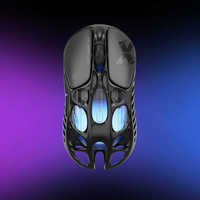Souris de jeu sans fil GravaStar Mercury X PAW3950 32K DPI 49g Squelette en magnésium Tri-mode 110Hr Batterie GLOWSYNC RGB