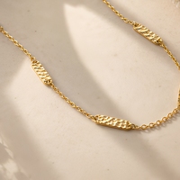 Collar de Eslabones Ovalados Martillados en Tono Dorado, Cadena de Acero Inoxidable, Joyería para Mujer, Regalo para Fiesta