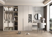 Meubles de chambre à coucher au design moderne sur mesure Armoire durable avec coiffeuse intégrée Montage facile