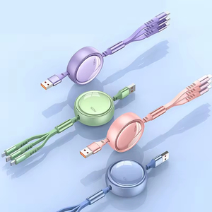Cable 3 en 1 <span class=keywords><strong>de</strong></span> 100W con Carcasa Transparente, Cable <span class=keywords><strong>de</strong></span> <span class=keywords><strong>Carga</strong></span> Rápida Retráctil, Cable <span class=keywords><strong>de</strong></span> Datos USB-A para Teléfono, Ideal para Regalo con Impresión - Product Image 2