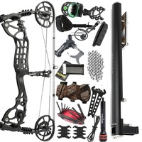 Ensemble d'arc à poulies Junxing double usage, poids de tirage réglable 20-70 LBS, longueur de tirage 25-30 pouces, vitesse 430 FPS pour le tir à l'arc et la chasse