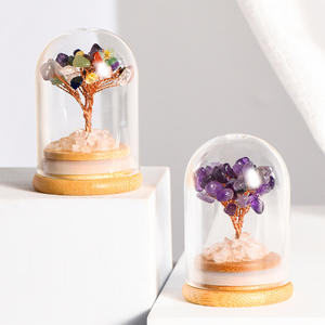 Gravier de cristal naturel avec couvercle en <span class=keywords><strong>verre</strong></span>, arbre de cristal paysager, ornement décoratif - Product Image 1