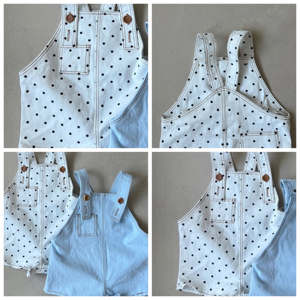 Gran oferta mameluco con tirantes de lunares para niños y niñas, mono de lavanda con bordado de flores dulces para bebés, falda - Product Image 2