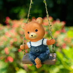 Creative and cute cartoon animal <b>swing</b> ornament—ideal for outdoor pastoral gardens villa courtyards home decor - Product Image 4