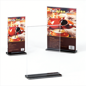 <span class=keywords><strong>Porte</strong></span>-menu de <span class=keywords><strong>table</strong></span> en acrylique double face en forme de T pour conférences, réunions et bureaux - Product Image 1