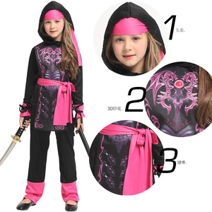 <span class=keywords><strong>Disfraz</strong></span> de Dragón <span class=keywords><strong>Ninja</strong></span> para Niños y Niñas, Camisa de Manga Larga y Pantalones, Traje de Guerrero Samurai, <span class=keywords><strong>Disfraz</strong></span> de Halloween - Product Image 3