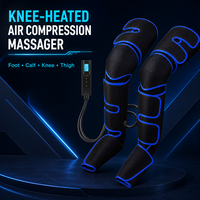 Masseur de jambes à compression d'air avec chaleur, 3 modes d'intensité, pour la circulation, soulagement de la douleur au mollet et au pied, massage de récupération, USB