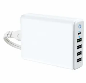 Sản Phẩm Xu Hướng PD 20W 5 Cổng USB Wall Charger 60W 12A Máy Tính Để Bàn Trạm Sạc Với Multiport Cho iPhone iPad Galaxy Huawei