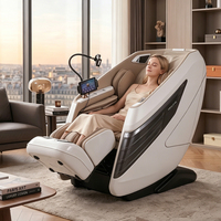 Sillón de Masaje de Gravedad Cero con Ondas Sónicas 4D 3D, Shiatsu, Amasamiento, Calefacción Eléctrica, Masaje Corporal Completo de Lujo con Riel SL