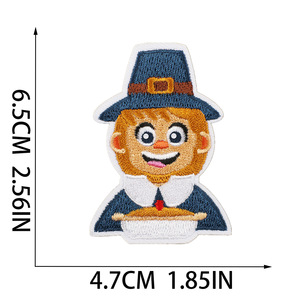 秋の感謝祭の日に卸売小さな刺Embroideryパッチ鉄トルコ食品刺Embroideredパッチ帽子服バッグ