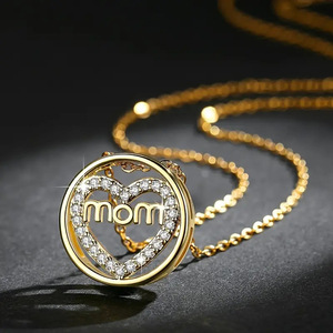 Collana con ciondolo a forma di cuore per donna, regalo per la mamma, gioielli alla moda da indossare ogni giorno - Product Image 3