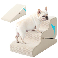 Escalier pour animaux de compagnie en mousse à 3 marches, avec housse amovible et lavable, antidérapant, pour chiens âgés de petite taille, pour accéder au canapé et au lit