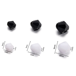 Cuentas de acrílico con forma de diamante de 4-8 mm, color negro, blanco y mixto, facetadas, para manualidades de joyería, suministros para proyectos hechos a mano para niños. - Product Image 5