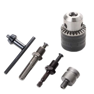 Drill Chuck Set 5pc Square Shank Extension Rod Adapter Wrench Power Tool Accessories - Product Image 1