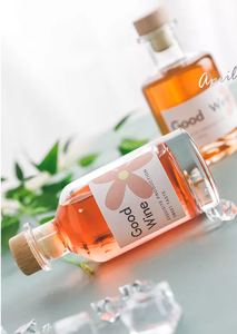 Belle 200ml 375ml 500ml 750ml 1000ml transparent rond <span class=keywords><strong>vide</strong></span> silex verre liqueur <span class=keywords><strong>vin</strong></span> Vodka tequila bouteille avec couvercle en liège scellé - Product Image 4